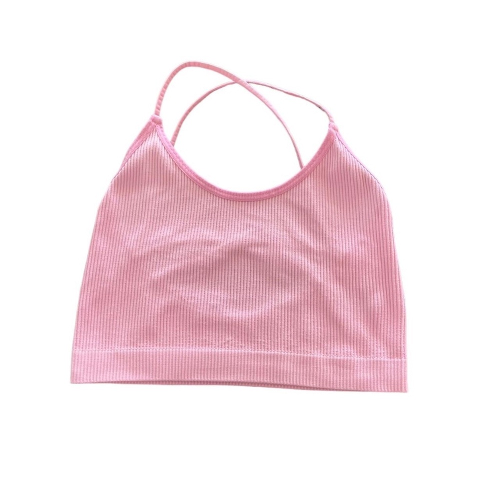 Colsie Pink ribbed workout top
